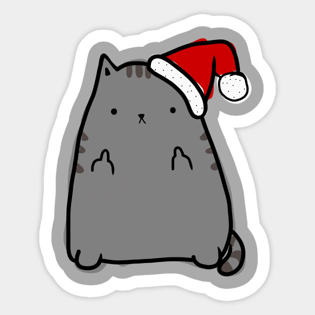 Christmas Cat Double Bird Sticker by OneWeirdDude